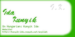 ida kunyik business card